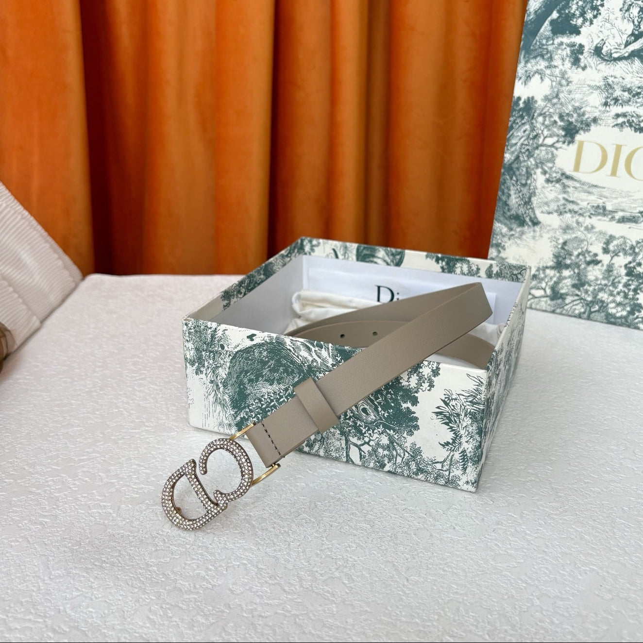 DIOR 26S BELT 20 MM IN GREY CALFSKIN 632261
