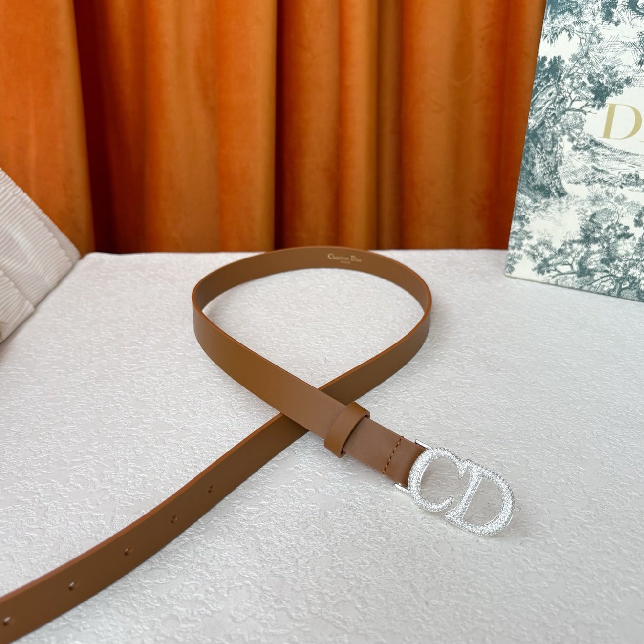 DIOR 26S BELT 20 MM IN BROWN CALFSKIN 632262