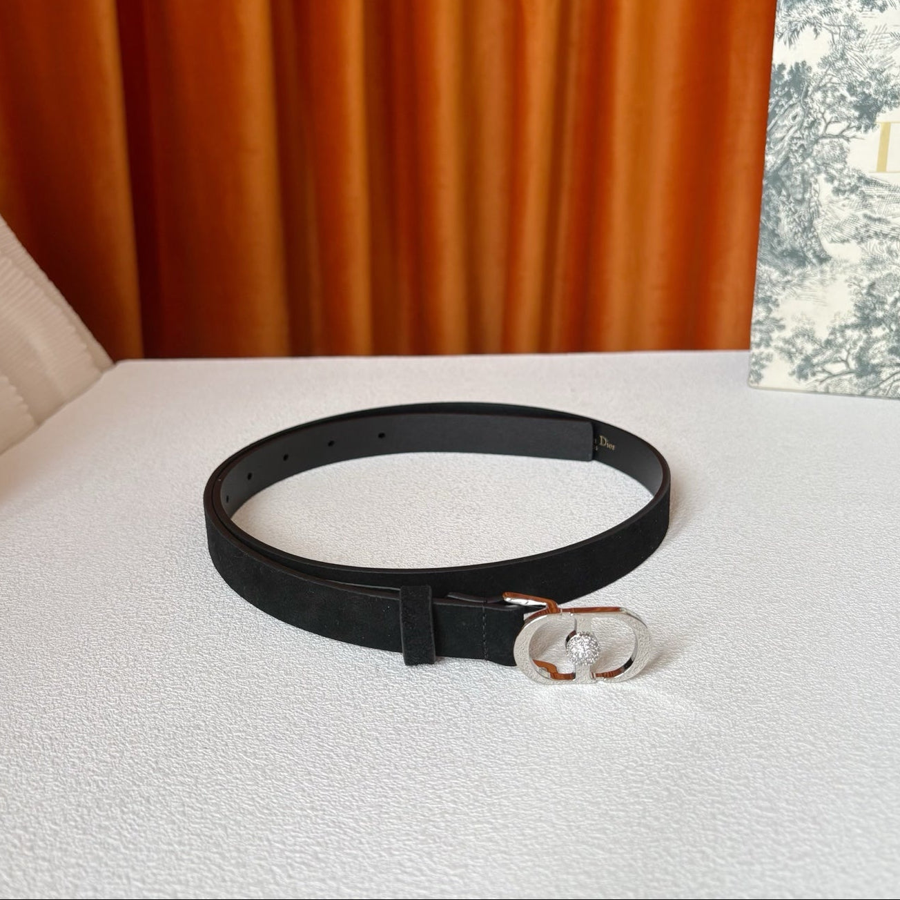 DIOR 26S BELT 20 MM IN BLACK SUEDE 661463