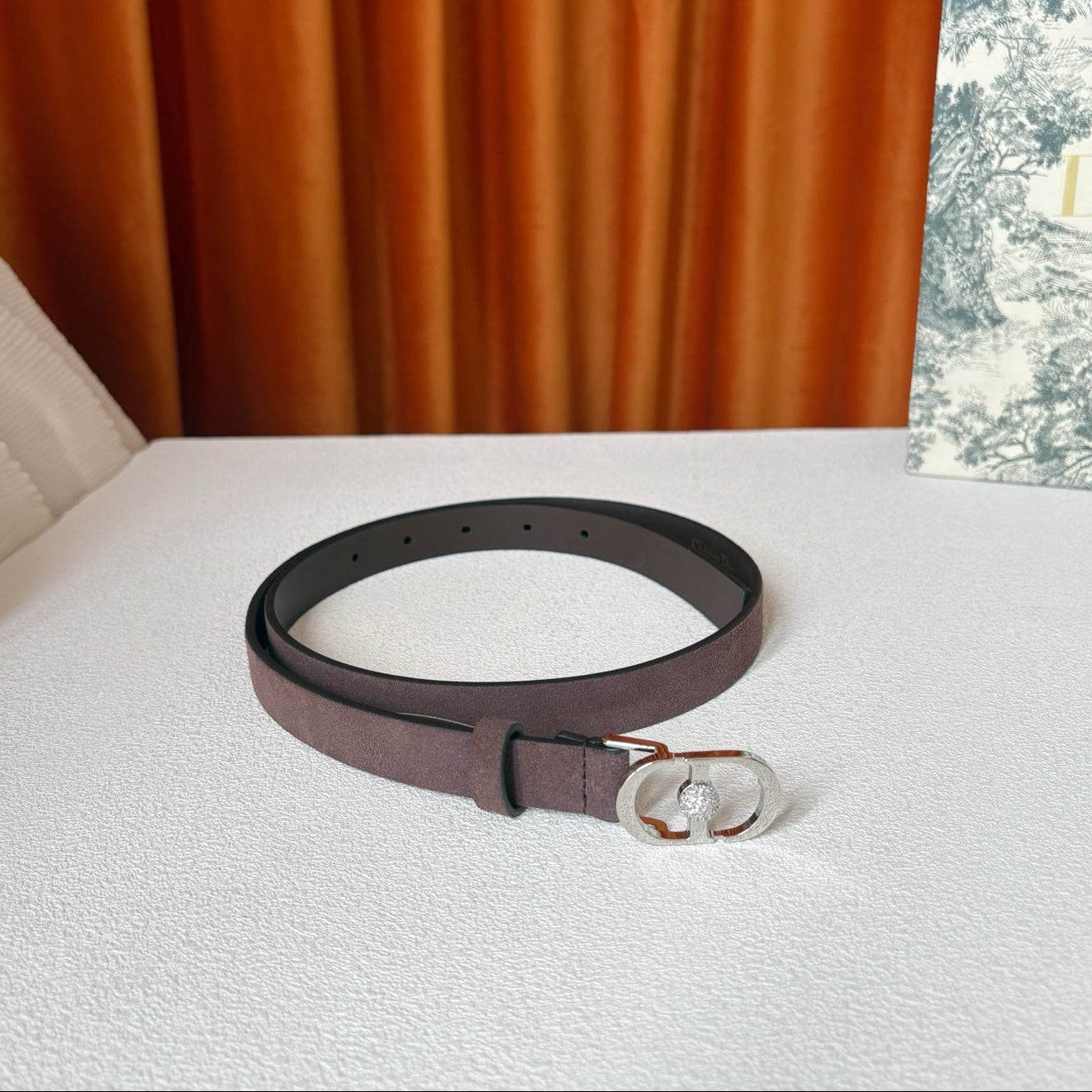 DIOR 26S BELT 20 MM IN DUSTY PURPLE SUEDE 661467