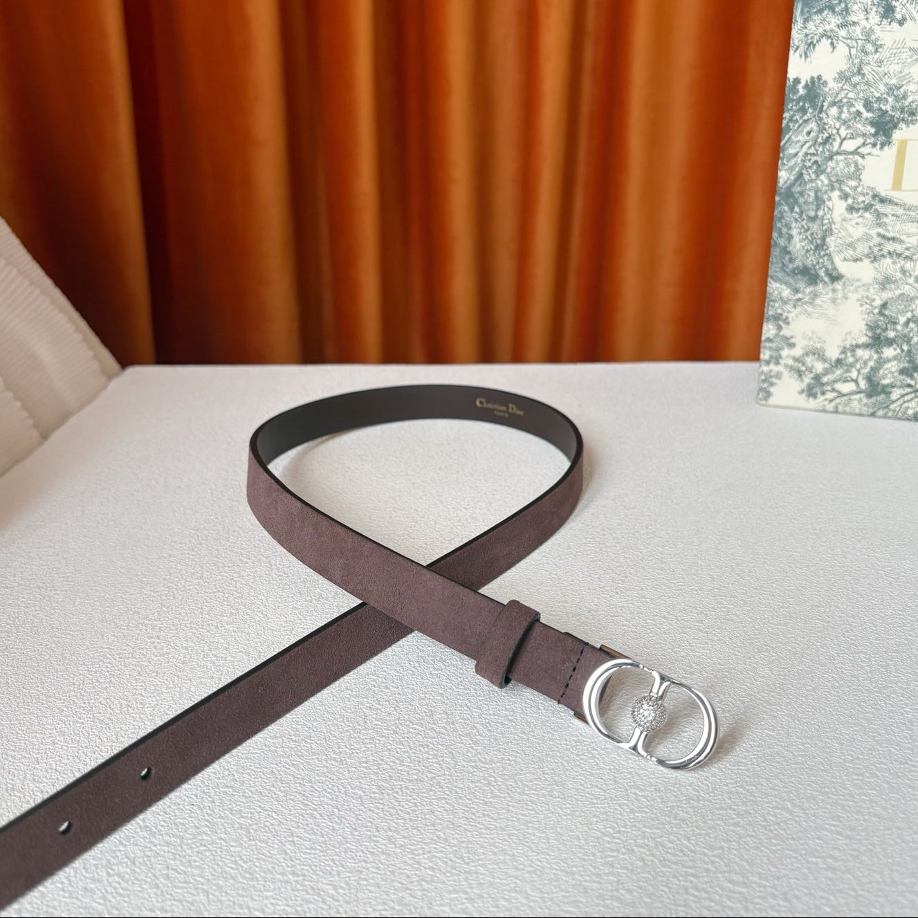 DIOR 26S BELT 20 MM IN DUSTY PURPLE SUEDE 661467
