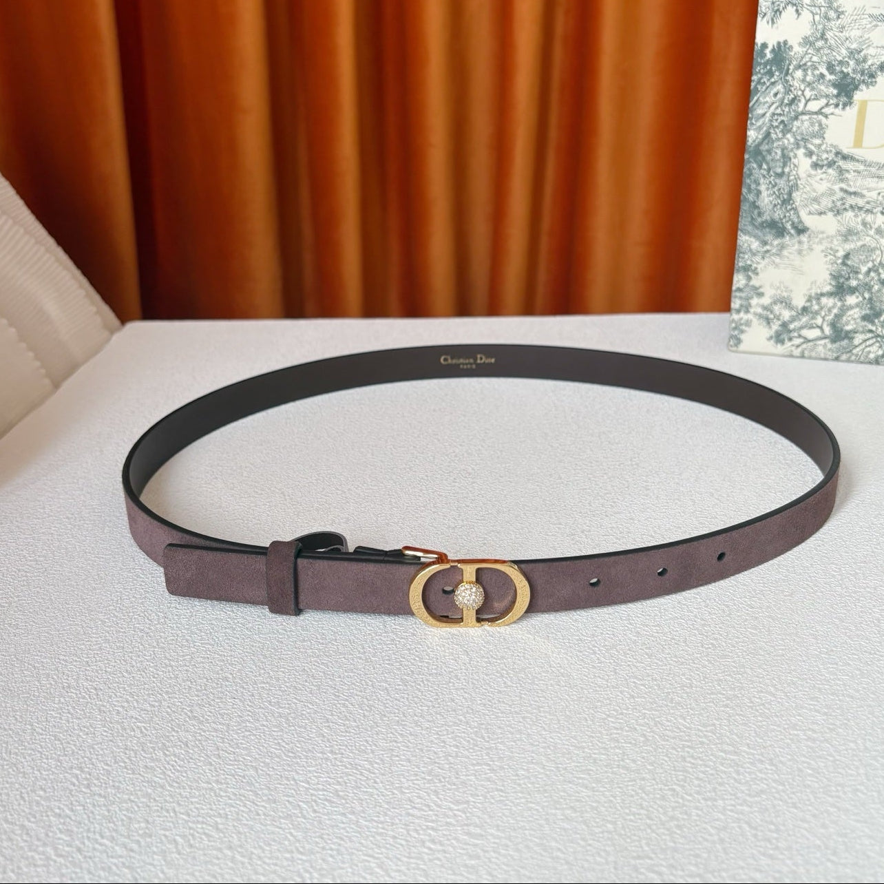 DIOR 26S BELT 20 MM IN DUSTY PURPLE SUEDE 661468