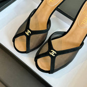 Double C High Heel Black Lambskin