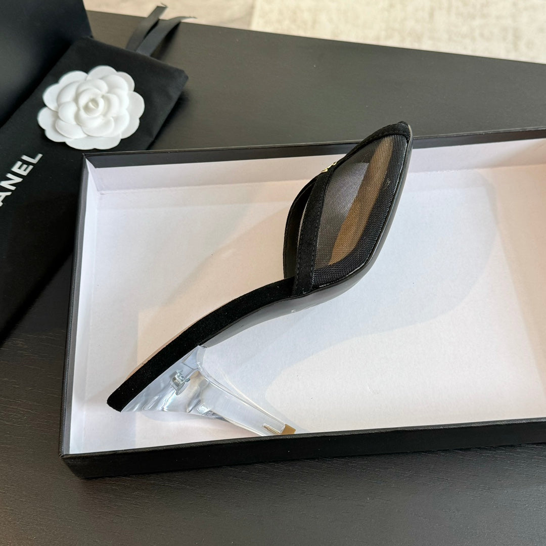 Double C High Heel Black Lambskin