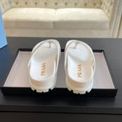 PRA RUBBER THONG SANDALS WHITE VELVET