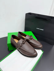 BOTTEGA VENETA 26S LOAFERS IN BROWN GRAINED CALFSKIN