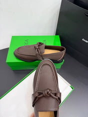 BOTTEGA VENETA 26S LOAFERS IN BROWN GRAINED CALFSKIN