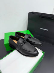 BOTTEGA VENETA 26S LOAFERS IN BLACK GRAINED CALFSKIN