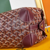 BOWLING TOILETRY BAG 24 IN BURGUNDY RED GOYARDINE CANVAS AND CALFSKIN