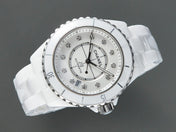 J12 Automatic White Ceramic Diamond Numerals White Dial