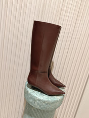 CELINE 26S HIGH-TOP BOOTS 55 MM IN BROWN CALFSKIN