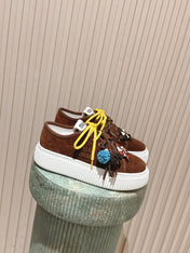 MIUMIU 25S SNEAKERS 50MM IN DARK BROWN SUEDE