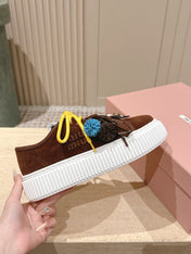 MIUMIU 25S SNEAKERS 50MM IN DARK BROWN SUEDE