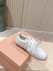 MIUMIU 25S ESPASNEAK ESPADRILLE SNEAKERS IN WHITE CANVAS