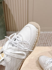 MIUMIU 25S ESPASNEAK ESPADRILLE SNEAKERS IN WHITE CANVAS