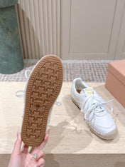 MIUMIU 25S ESPASNEAK ESPADRILLE SNEAKERS IN WHITE CANVAS