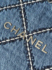 CC LARGE 42 CROSSBODY BAG IN BLUE DENIM WITH CHAIN
