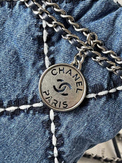 CC MINI 20 CROSSBODY BAG IN BLUE DENIM WITH CHAIN
