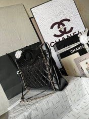 CC MEDIUM 36 SHOPPING BAG IN BLACK CALFSKIN