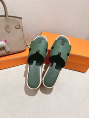 HM 25S HIGH WEDGE SANDALS IN DARK MOSS GREEN LAMBSKIN STYLE 32