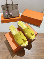 HM 25S HIGH WEDGE SANDALS IN YELLOW LAMBSKIN STYLE 26