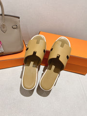 HM 25S HIGH WEDGE SANDALS IN LIGHT BROWN LAMBSKIN STYLE 2