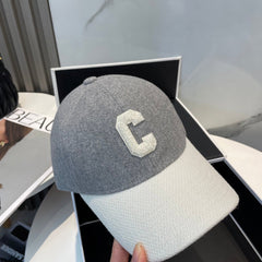 BASEBALL CAP MODEL 652409 IN WHITE AND GRAY FELTED FABRIC