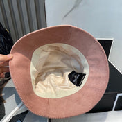 MM BUCKET IN PEACHY PINK VELVET WITH LOGO