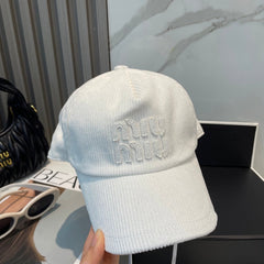 MM BASEBALL CAP IN WHITE VELVET