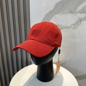 MM BASEBALL CAP IN RED FABRIC BRAND EMBROIDERY