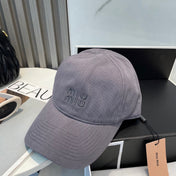 MM BASEBALL CAP IN GREY ORANGE FABRIC BRAND EMBROIDERY