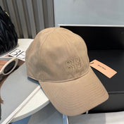 MM BASEBALL CAP IN BEIGE FABRIC BRAND EMBROIDERY