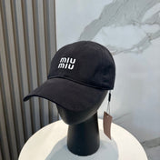 MM BASEBALL CAP IN BLACK FABRIC BRAND EMBROIDERY