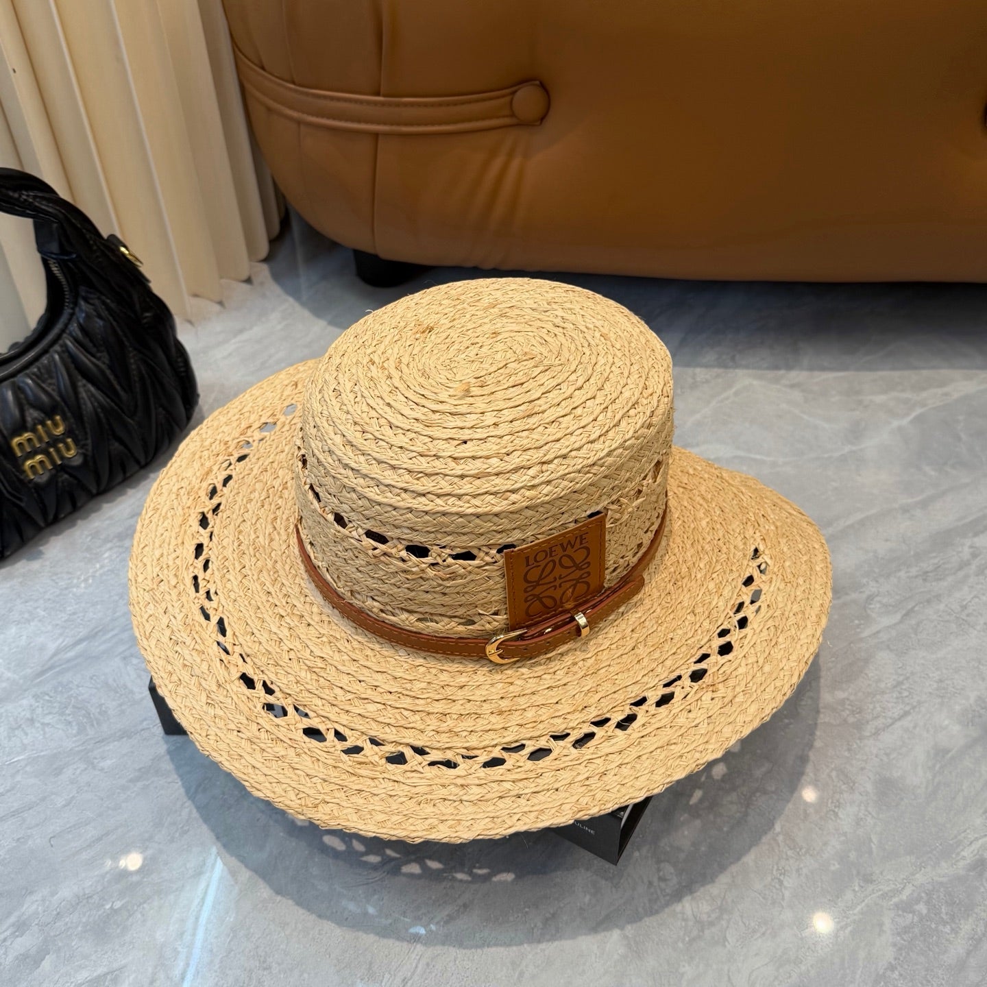 LOEWE 26S STRAW BELTED SUN HAT STYLE 182