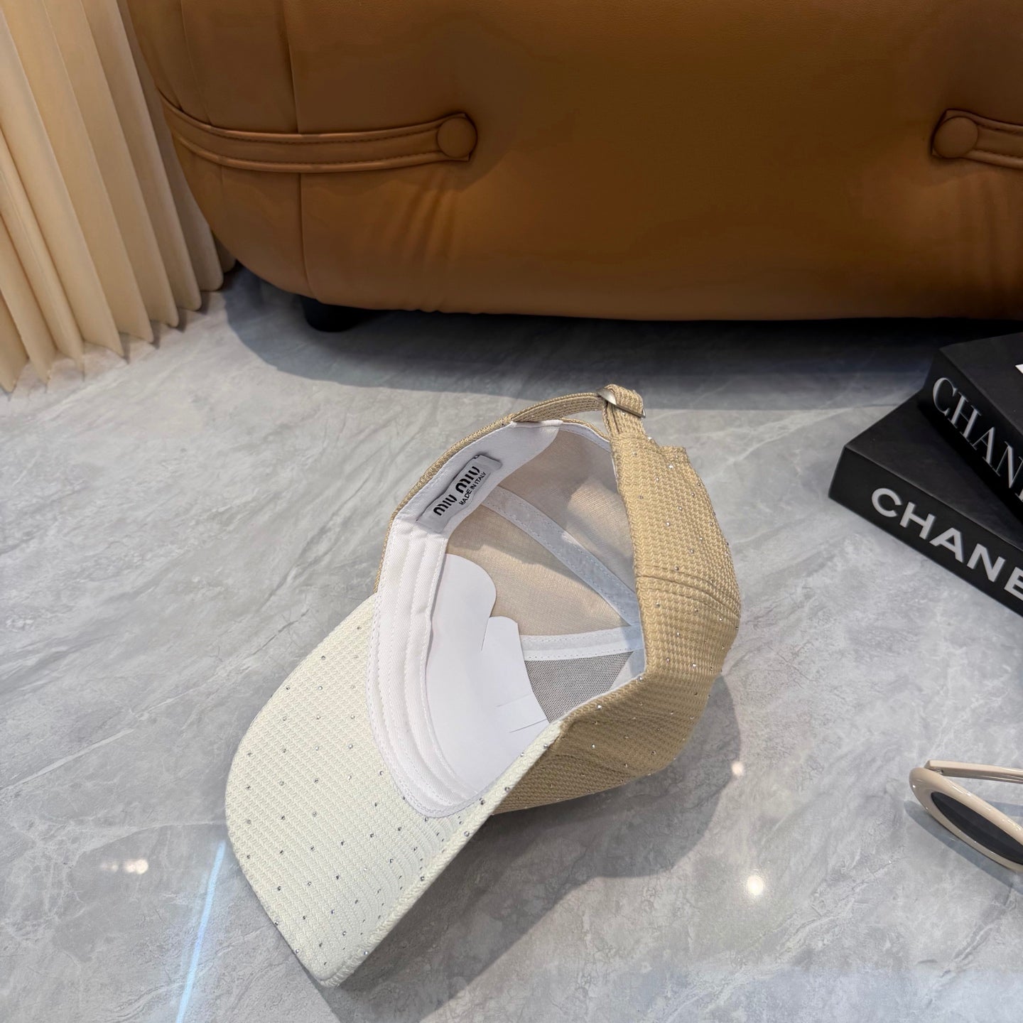 MIUMIU 26S CRYSTAL BASEBALL CAP 345273