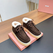CHUKKA BOOTS IN CHOCOLATE SUEDE WITH WOOL LINING