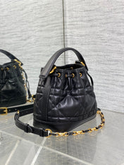 SMALL 18 JOLIE BUCKET BAG BLACK MACROCANNAGE LAMBSKIN
