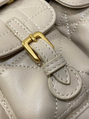 SMALL 23 CARO BACKPACK IN ALMOND BEIGE MACROCANNAGE LAMBSKIN