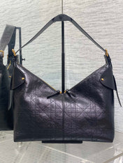 DIOR 25S VOYAGE BAG 34 IN BLACK FLAT MACROCANNAGE GRAINED GLOSSY CALFSKIN