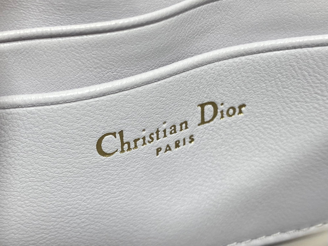 DIOR 25S DIOR TALK PHONE POUCH 21 IN PALE LILAC CALFSKIN GOLD HARDWRE