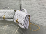 DIOR 25S DIOR TALK PHONE POUCH 21 IN PALE LILAC CALFSKIN GOLD HARDWRE