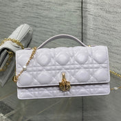 DIOR 25S DIOR TALK PHONE POUCH 21 IN PALE LILAC CALFSKIN GOLD HARDWRE