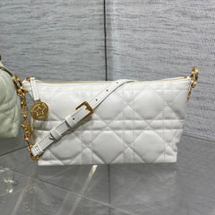 DIOR 25S STAR HOBO BAG 28 IN LATTE MACROCANNAGE CALFSKIN WITH CHAIN