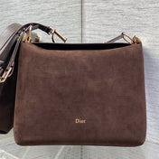 DIOR 26S MEDIUM BAG 31 IN DARK BROWN SUEDE