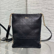 DIOR 26S TRIANON BAG 20 IN BLACK LAMBSKIN