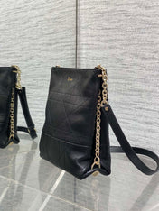 DIOR 26S TRIANON BAG 20 IN BLACK LAMBSKIN