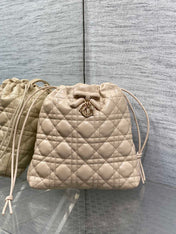 DIOR 26S ADIORABLE BUCKET BAG 20 IN BEIGE LAMBSKIN