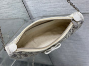 DIOR 26S PROMENADE BAG 22 IN BEIGE OBLIQUE JACQUARD