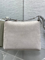 DIOR 26S MEDIUM BAG 31 IN GREY SUEDE
