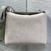 DIOR 26S MEDIUM BAG 31 IN GREY SUEDE